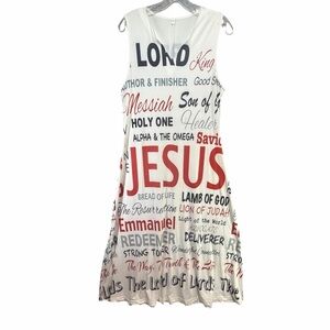 Christian Jesus Dress Women Fashion Maxi Long Dress Letter Print Robes
